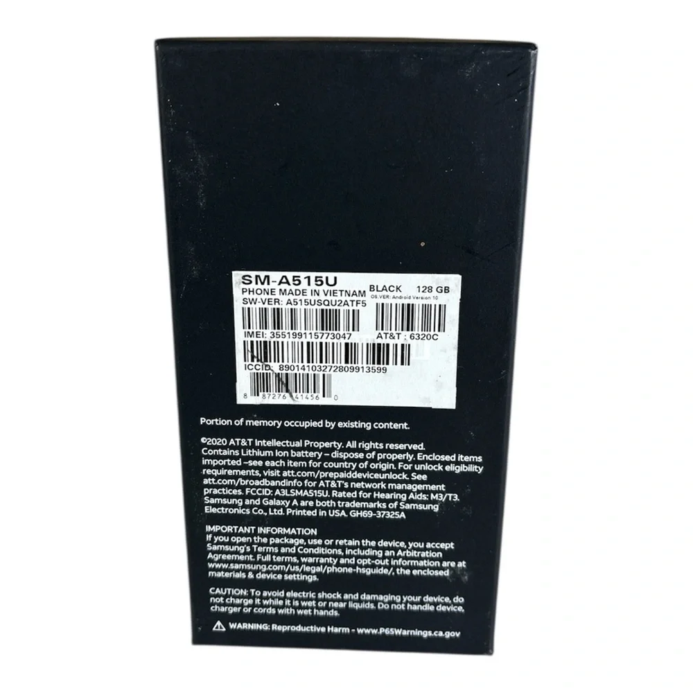 NWT SAMSUNG Galaxy A51 BLACK 128 GB smartphone sealed in box Att locked